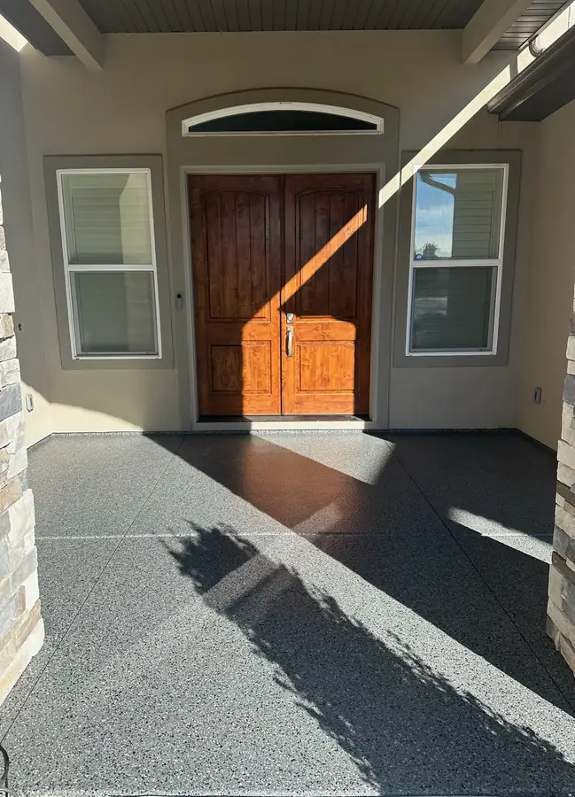 Coated front porch and entry